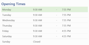 openingtimes