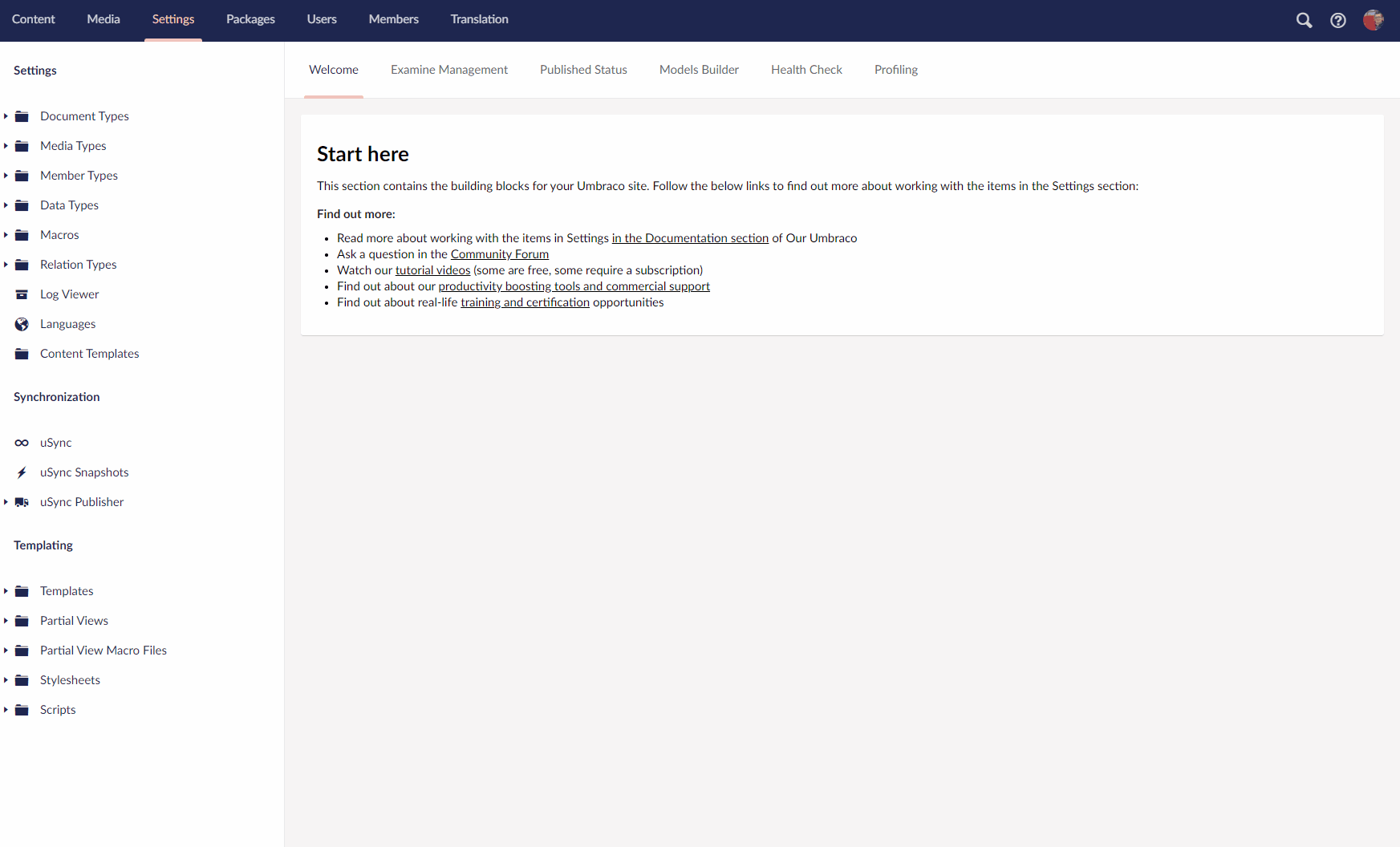Populating a blank site