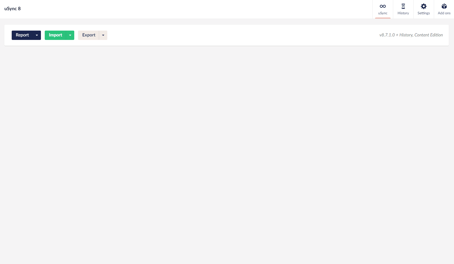 uSync site history